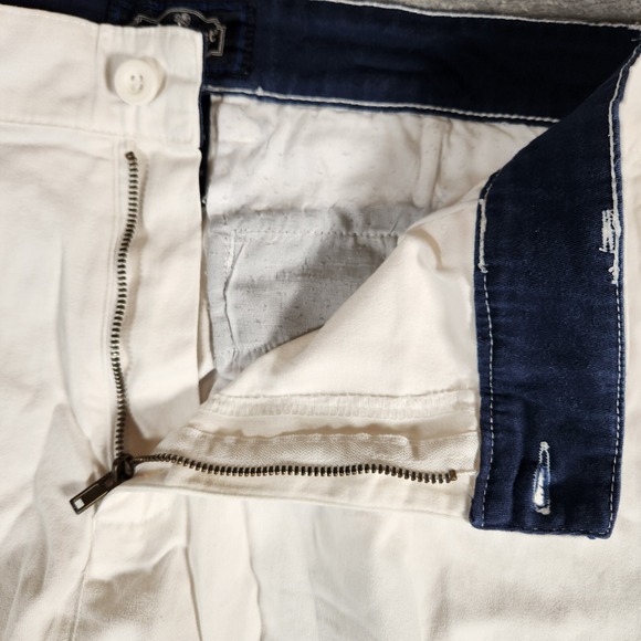 Nat Nast Shorts Men's38X10 (Tag 36) White Flat Front Cotton Cargo Casual Cream - Picture 5 of 11